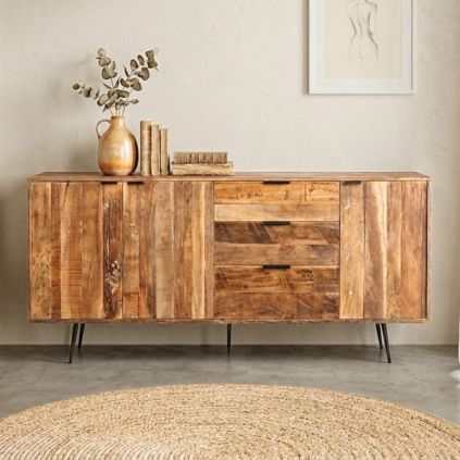 Grand buffet en bois recyclé vintage MERAKI 193cm