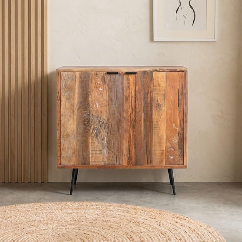 Petit buffet en bois recyclé vintage MERAKI 90cm
