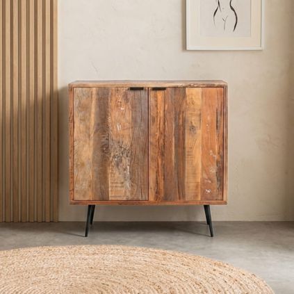 Petit buffet en bois recyclé vintage MERAKI 90cm