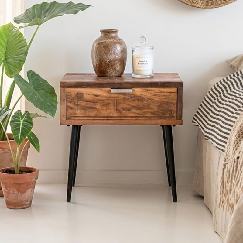 Chevet en bois recyclé vintage MERAKI 45cm