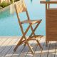 Chaise de bar jardin pliante en teck JATI 47cm