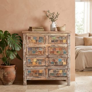 Commode indienne mosaïque bois MOZAIK 81cm