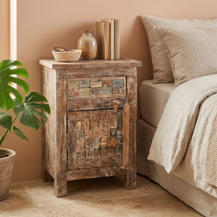 Chevet mosaïque bois coloré MOZAIK 45cm