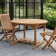 Table de jardin en teck ronde extensible Ø120/180cm JATI