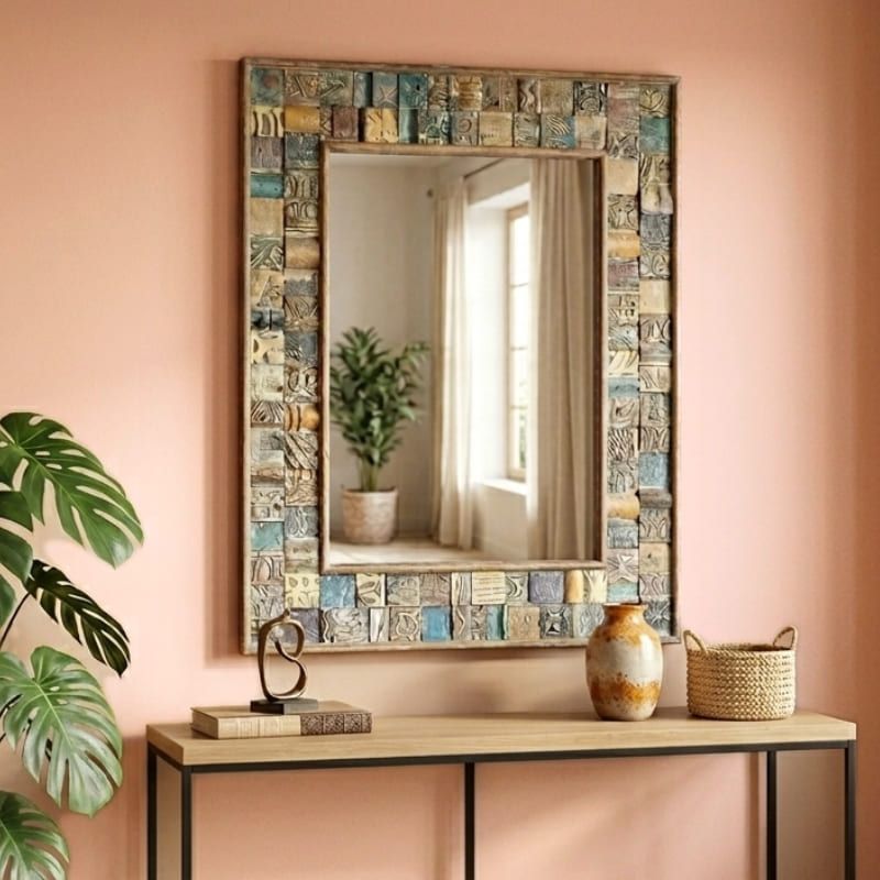 Miroir mosaïque bois MOZAIK 3 tailles