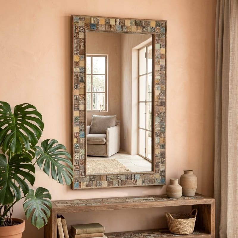 Miroir mosaïque bois MOZAIK 3 tailles