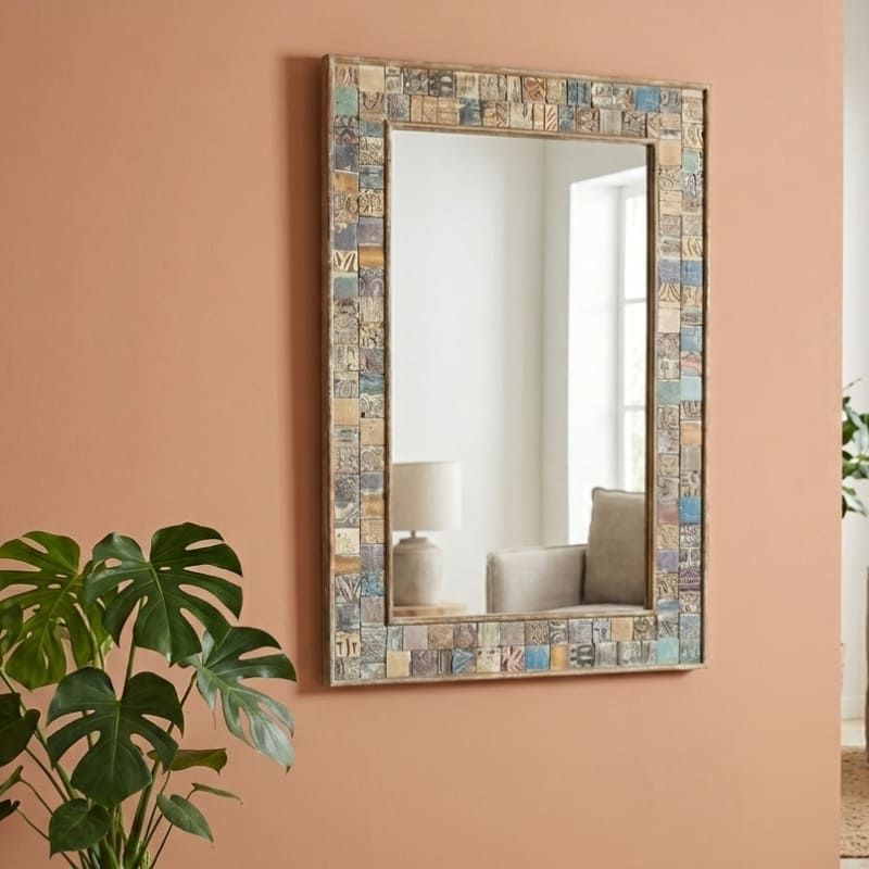 Miroir mosaïque bois MOZAIK 3 tailles