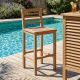 Chaise de bar jardin teck JATI 46cm