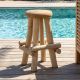 Tabouret de bar en racine de teck RACINEd40cm env