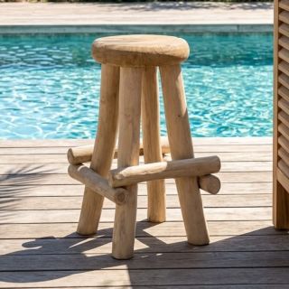 Tabouret de bar en racine de teck RACINEd40cm env