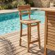 Chaise de bar teck recyclé RUSTIC 47cm