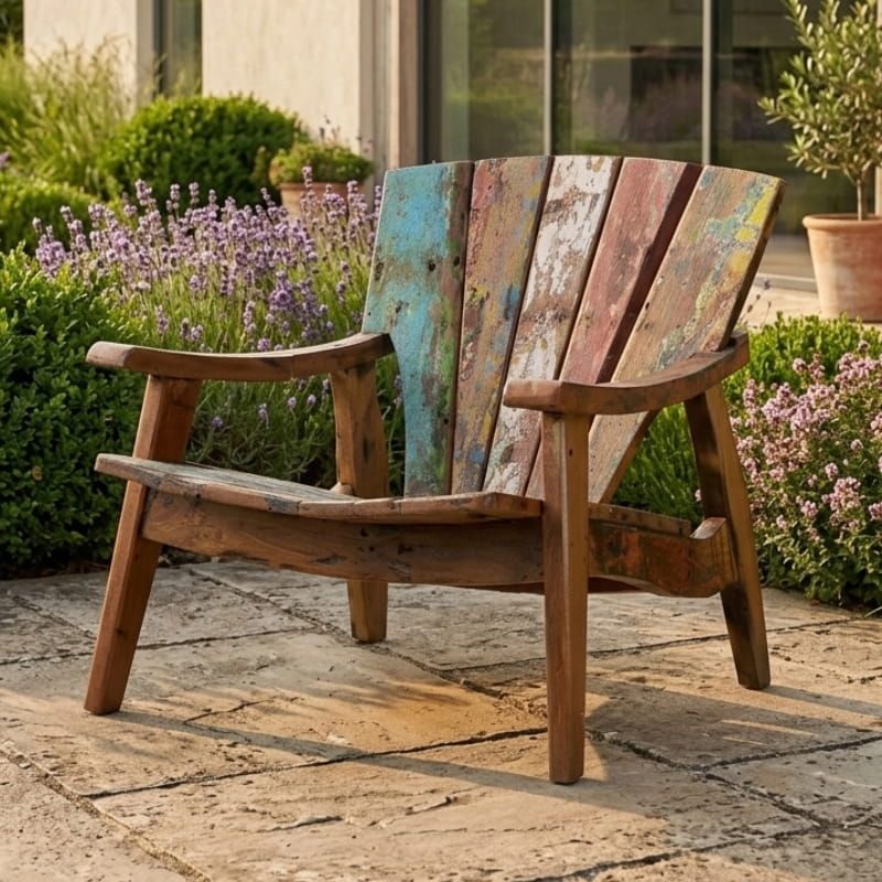 Fauteuil bois de bateau recyclé BOATWOOD 73cm