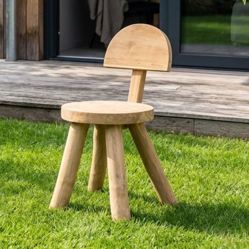 Chaise racine de teck RACINE 40cm 4 pieds