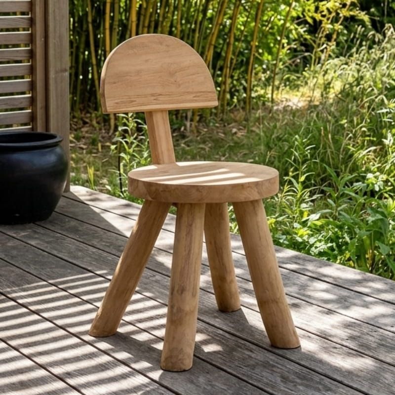 Chaise racine de teck RACINE 40cm 4 pieds
