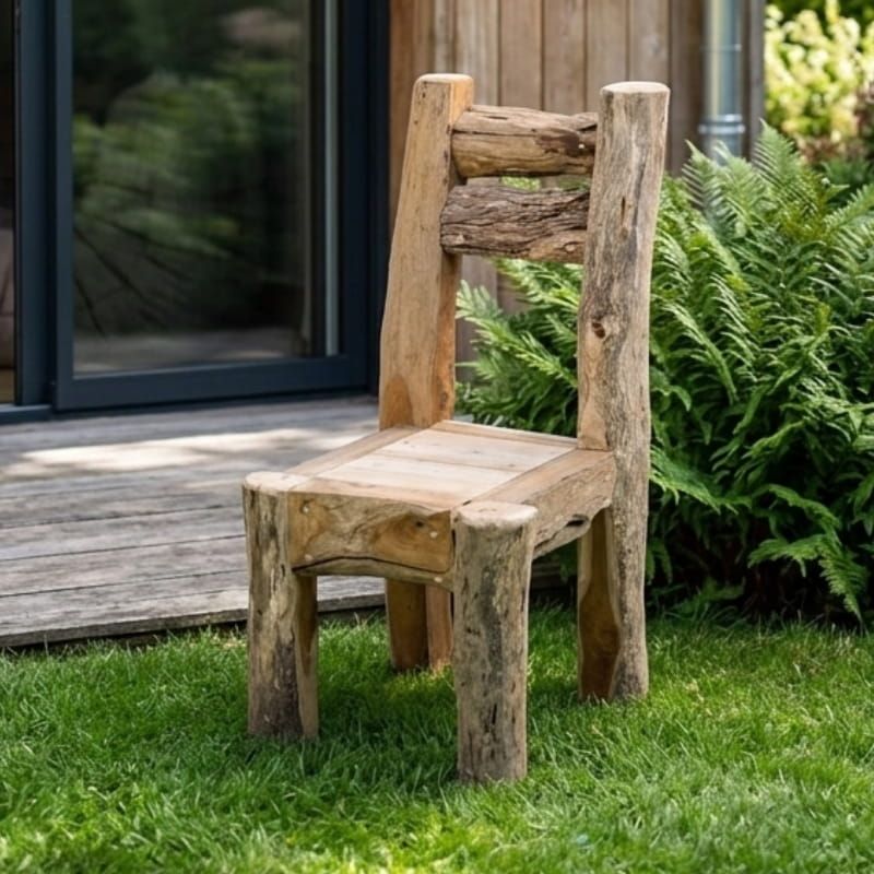 Chaise teck recyclé WILD 50cm
