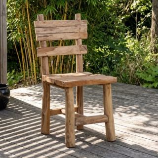 Chaise teck recyclé RUSTIC 45cm