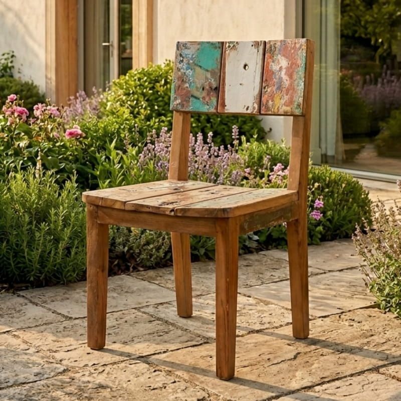 Chaise bois de bateau recyclé BOATWOOD 50cm