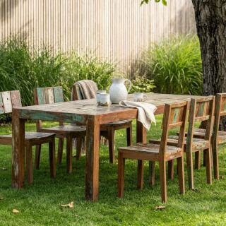 Table repas bois de bateau recyclé BOATWOOD 250cm