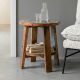 Bout de canapé bois de bateau recyclé BOATWOOD Ø45cm