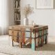 Table basse carrée bois de bateau recyclé BOATWOOD 60cm