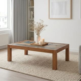 Table basse bois recyclé coloré BOATWOOD 120cm