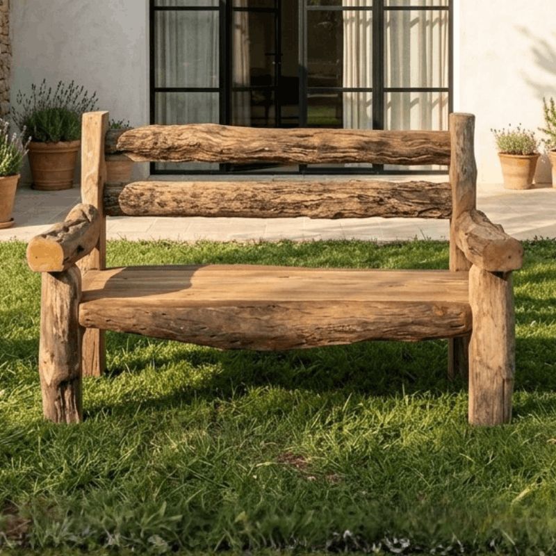 Banquette 2 places teck recyclé WILD 180cm