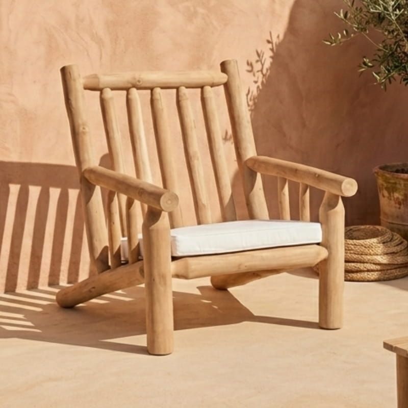 Fauteuil jardin relax branches de teck BRANCHE 75cm