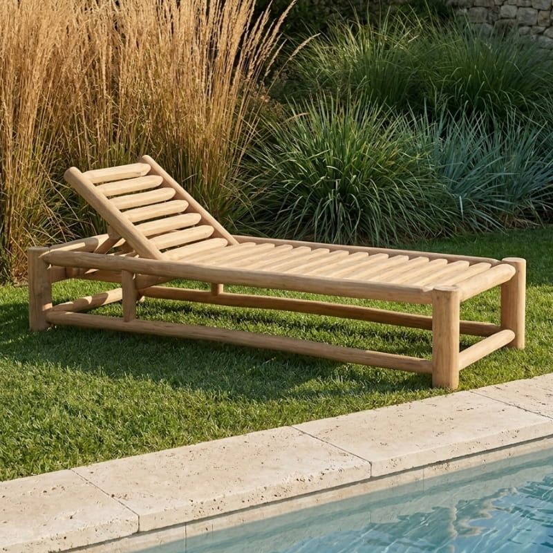 Transat en branches de teck massif BRANCHE 200cm