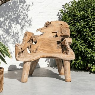 Fauteuil racine de teck RACINE~70cm 4 pieds