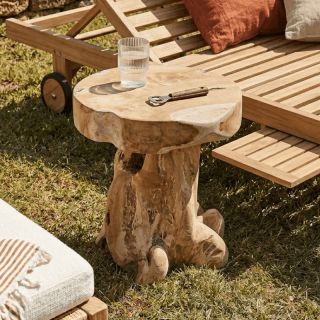 Tabouret racines de teck RACINEd40cm env