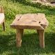 Table basse tranche racine de teck 4 pieds ≈90cm