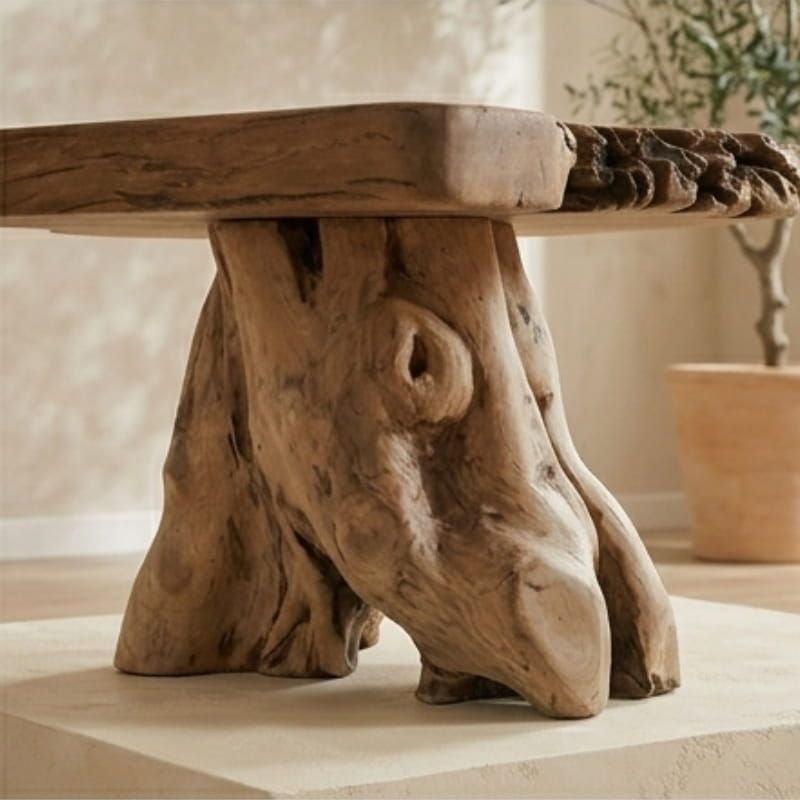Table basse racine de teck tronc d'arbre RACINE ~80cm