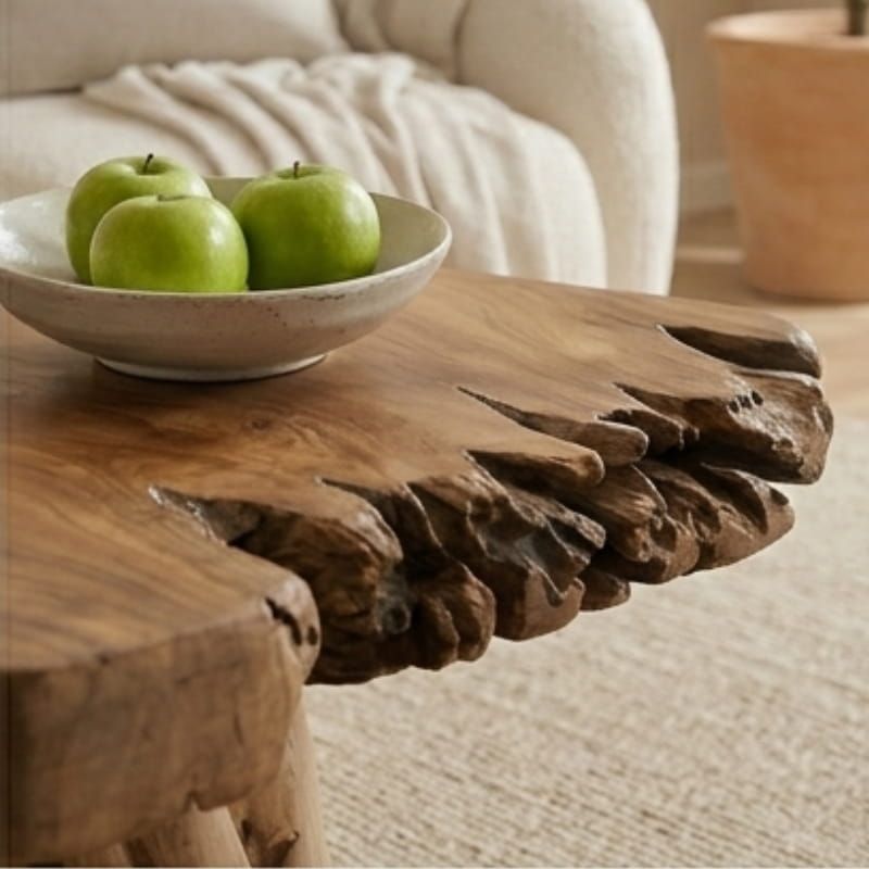 Table basse racine de teck tronc d'arbre RACINE ~80cm