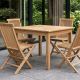 Table de jardin carrée en teck massif 100cm JATI design