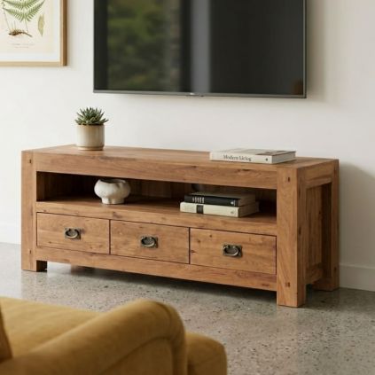 Meuble TV chêne huilé OAKWOOD 150cm