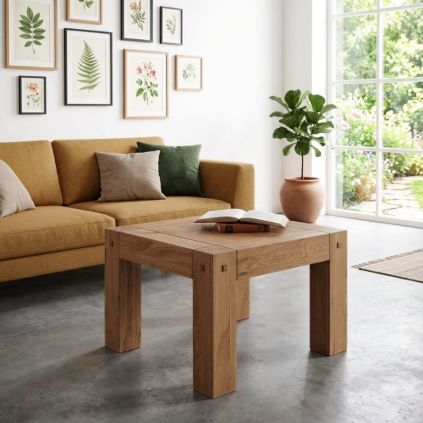 Table basse carrée chêne massif 60cm OAKWOOD