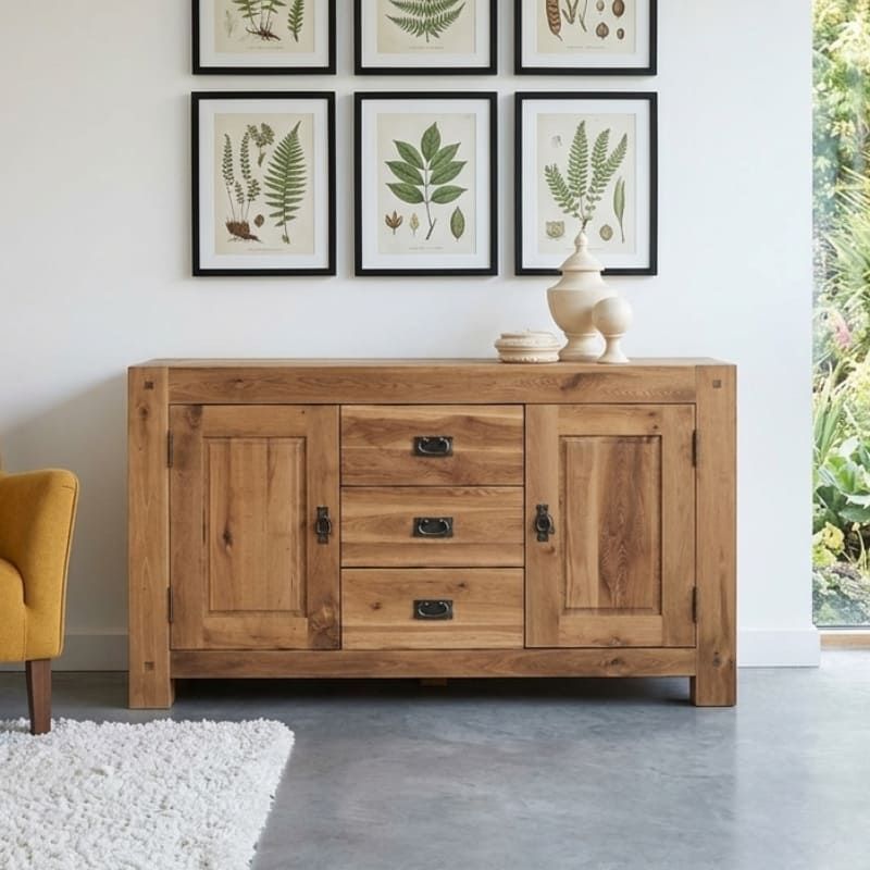 Buffet chêne huilé OAKWOOD 150cm 2 portes