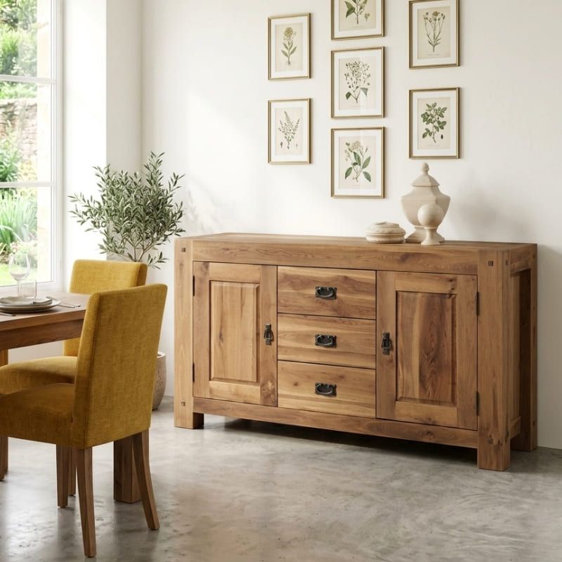 Buffet chêne huilé OAKWOOD 150cm 2 portes