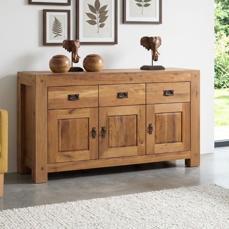 Buffet chêne huilé OAKWOOD 150cm 3 portes