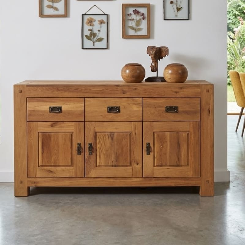 Buffet chêne huilé OAKWOOD 150cm 3 portes