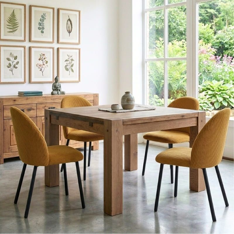 Table carrée chêne massif OAKWOOD 120cm
