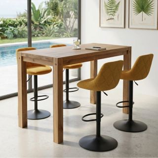 Table haute chêne huilé OAKWOOD 120cm rectangulaire