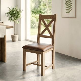 Chaise chêne massif huilé OAKWOOD assise tissu