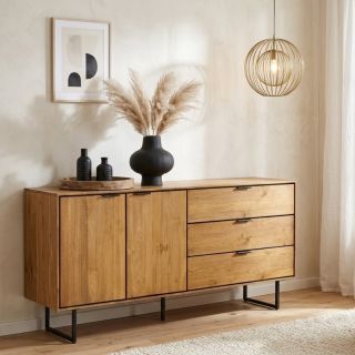 Buffet industriel teck recyclé SALVADOR 157cm