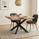 Table carrée teck massif et métal SALVADOR 130cm