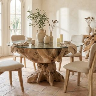 Table repas racine de teck Ø160cm RACINE ronde