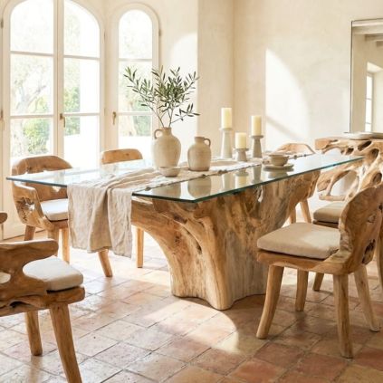 Table repas racine de teck 240x130cm RACINE rectangulaire