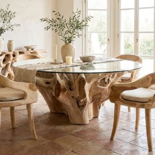 Table repas racine de teck Ø200cm RACINE ronde
