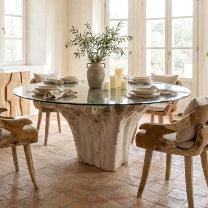 Table repas racine de teck Ø180cm RACINE ronde