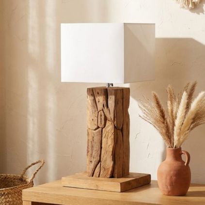 Lampe à poser racine de teck carré RACINE h60cm